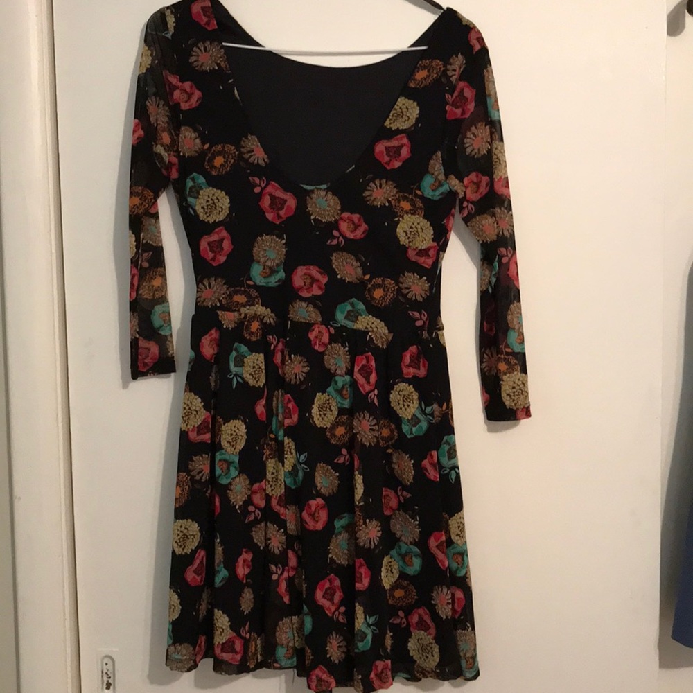 As U Wish- Black floral dress